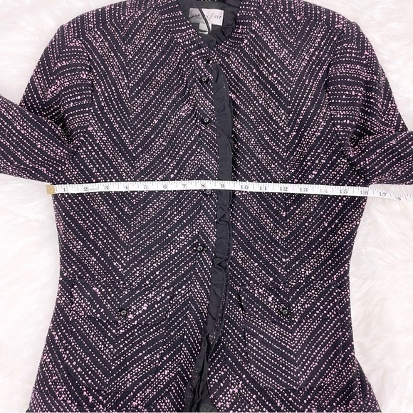 VINTAGE Vanity Fair Tweed Skirt Suit Pink And Black - Picture 7 of 16